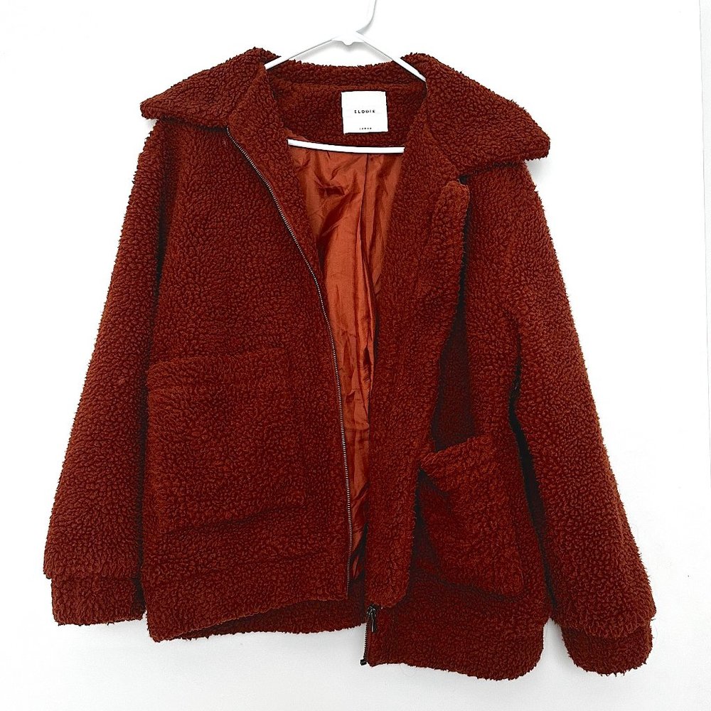 Women's Orange Teddy Jacket - Picture 2 of 4